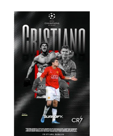 CR7_2 egyedi sípcsontvédő minta (Normál (16 cm)) - Guardify - Jobb Láb