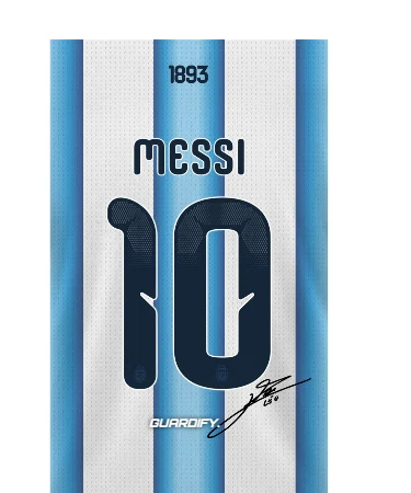Messi_2 egyedi sípcsontvédő minta (Normál (16 cm)) - Guardify - Bal Láb