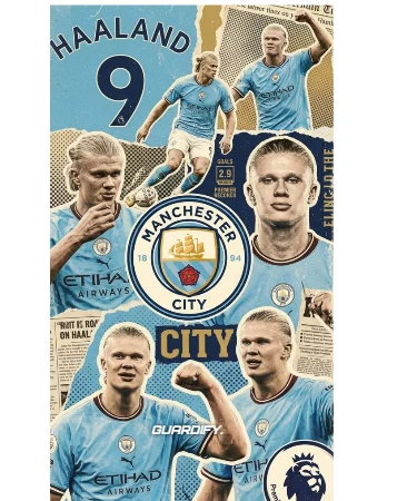 Haaland egyedi sípcsontvédő minta (Normál (16 cm)) - Guardify - Bal Láb