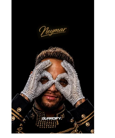 Neymar Michael Jackson egyedi sípcsontvédő minta (Normál (16 cm)) - Guardify
