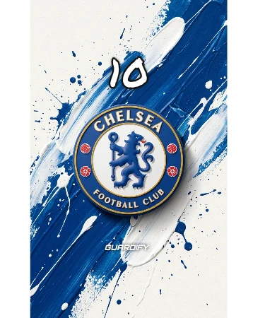 Chelsea egyedi sípcsontvédő minta (Mini (10 cm)) - Guardify - Jobb Láb