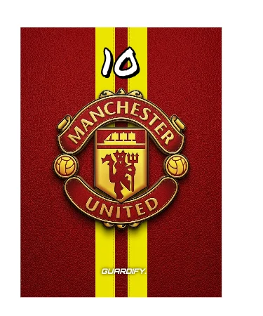 Manchester United egyedi sípcsontvédő sablon (16 cm normál) - Guardify - Jobb
