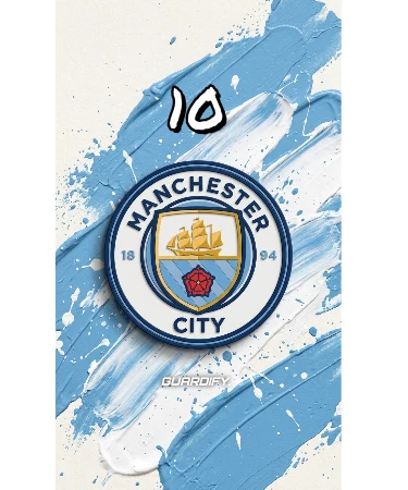 Manchester City egyedi sípcsontvédő minta (10 cm mini) - Guardify - Jobb
