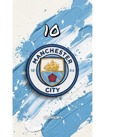 Manchester City egyedi sípcsontvédő minta (16 cm normál) - Guardify - Jobb