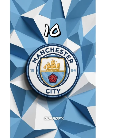 Manchester City egyedi sípcsontvédő minta (16 cm normál) - Guardify - Jobb