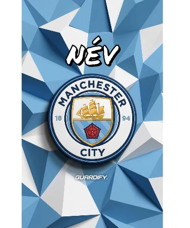 Manchester City egyedi sípcsontvédő minta (10 cm mini) - Guardify - Bal