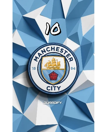 Manchester City egyedi sípcsontvédő minta (10 cm mini) - Guardify - Jobb