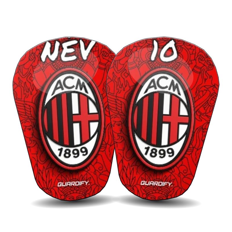 Ac Milan egyedi sípcsontvédő minta (10 cm mini) - Guardify